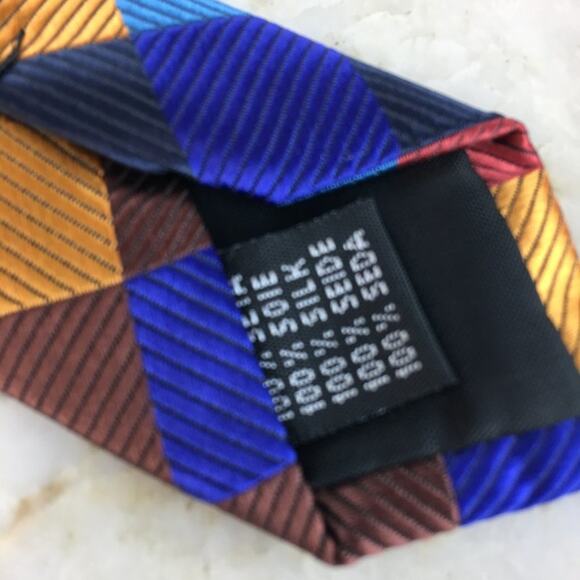MULTICOLOR PLAID SILK TIE - Picture 6 of 10